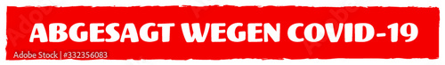 Rotes Schild Abgesagt Wegen Covid-19