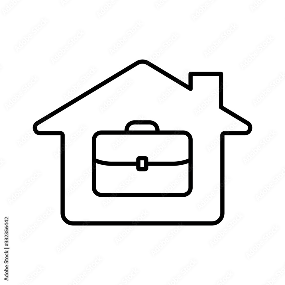 Work from home. Home office linear icon.