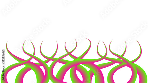 Thorns Sharp isolated on white background, Liana Thorn graphic colorful gradient art, Floral branch graphic thorns and vine spikes, Thorns Briers Growing and Tangling swirl, Prickly Thorn illustration