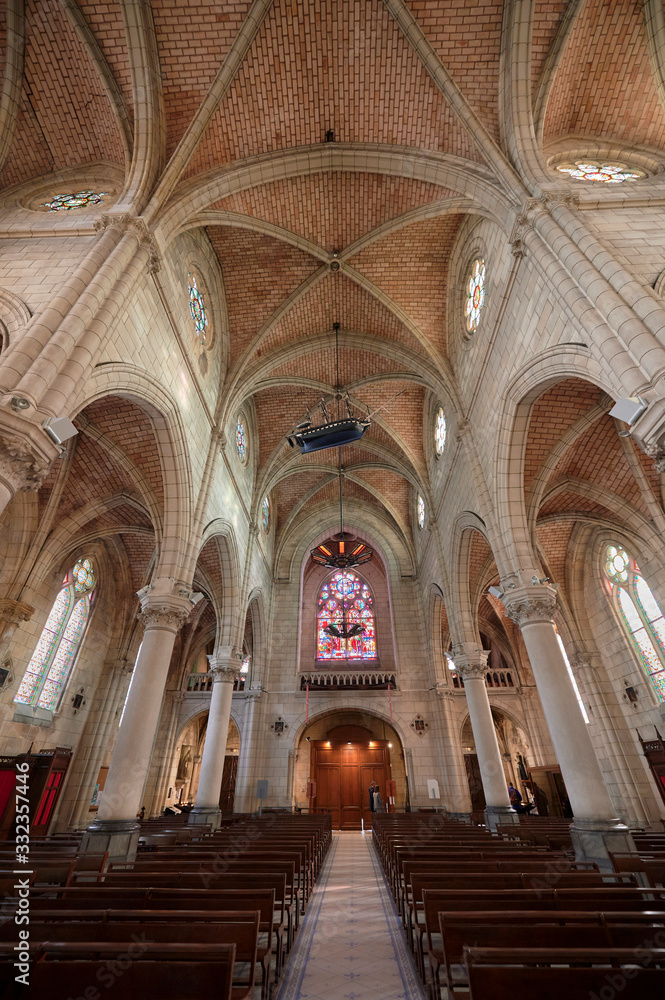 Fototapeta premium Church of Saint Eugenie or Eglise Sainte-Eugenie is a catholic church in Biarritz city in France