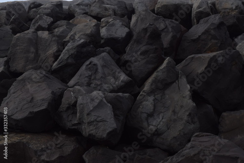 Iceland nature landscape rocks black stone sand beach