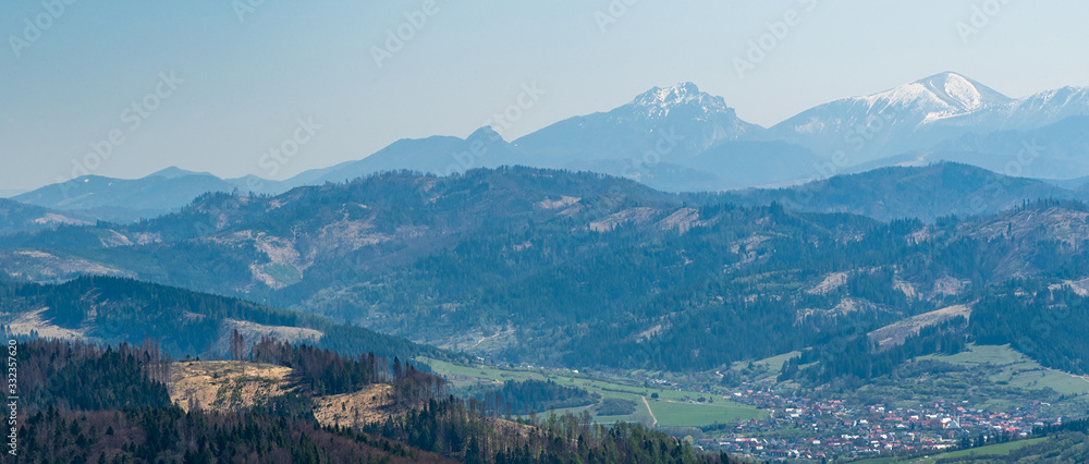 View fromMartacky vrch hill in Javorniky mountains in Slovakia