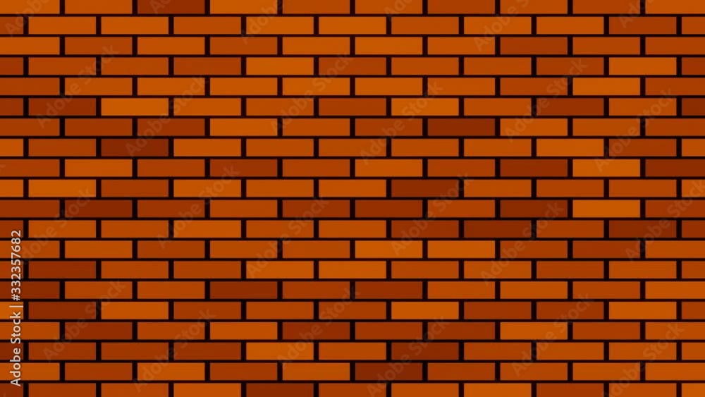 Vidéo Stock Brick wall building animation, red bricks randomly