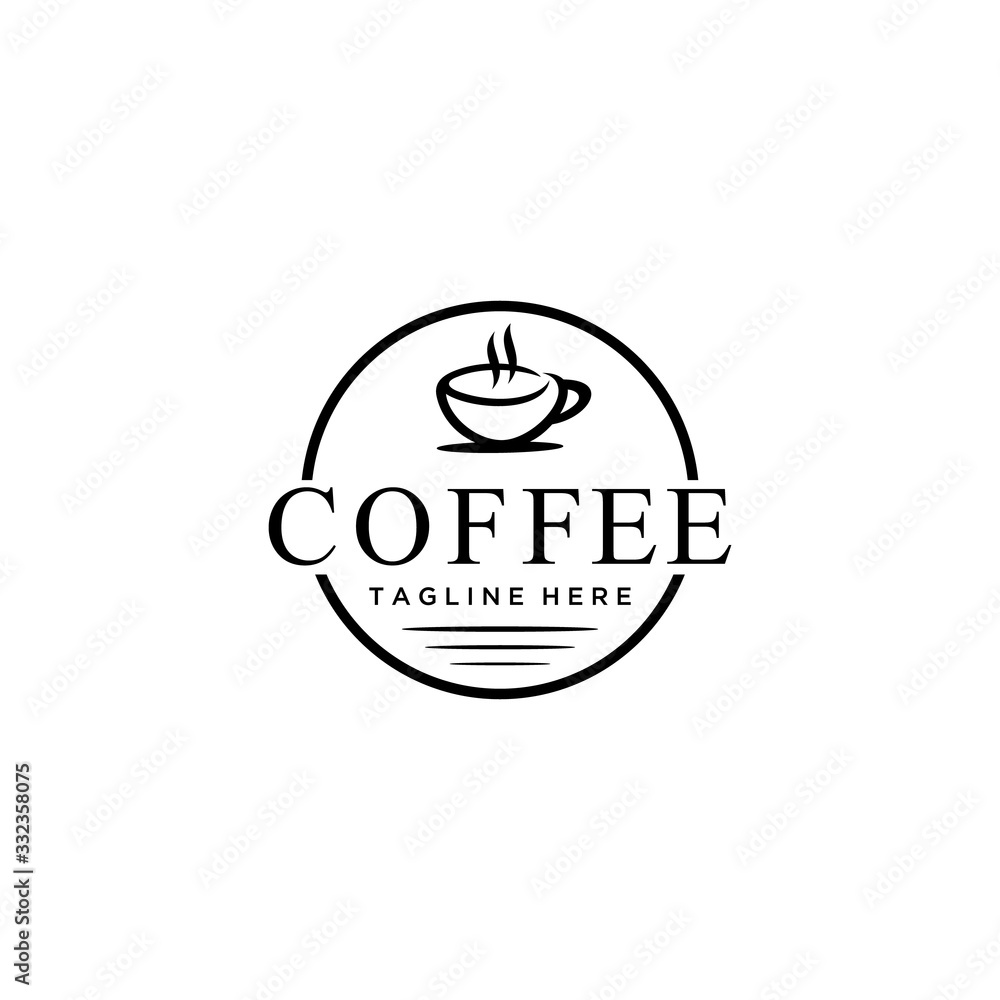 Fototapeta Creative Coffee logo design Vector sign illustration template emblem