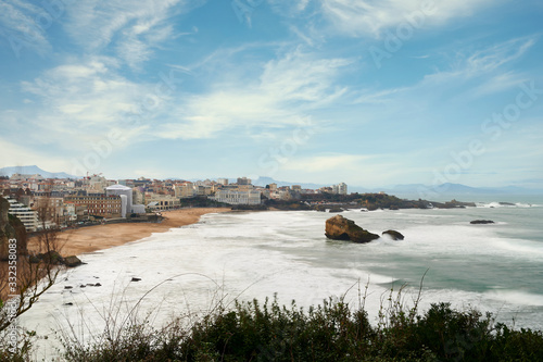 Fototapeta Naklejka Na Ścianę i Meble -  The Grande Plage beach with the Casino Municipal, Biarritz, Aquitaine, Basque country, Southern France, France, Europe
