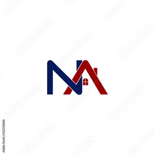NA N A Letter Logo Design Isolated on White Background