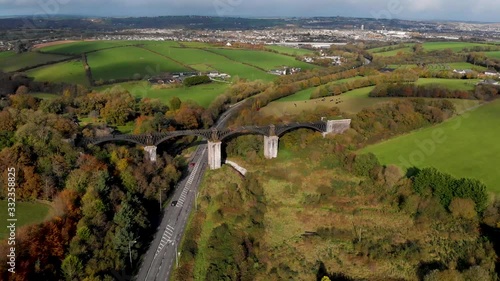 the viaduct among forest and fields in ireland