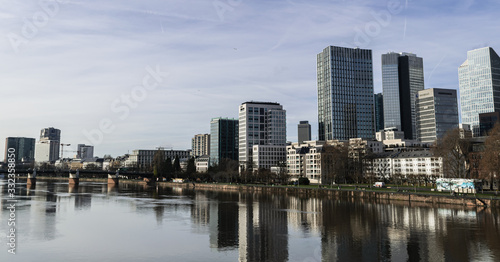 Frankfurter Skyline in Frankfurt am Main  Deutschland