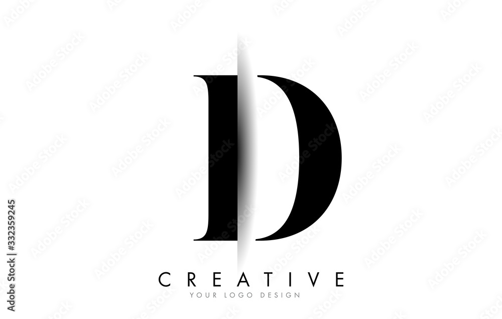 D Letter Logo with Creative Shadow Cut Design. - obrazy, fototapety, plakaty 