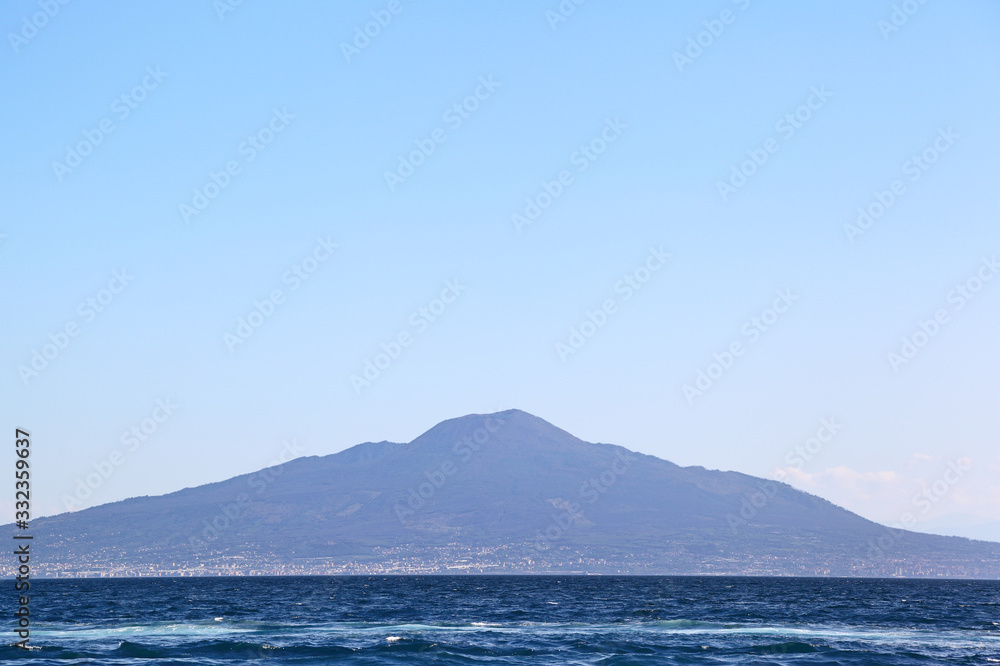 Mount Vesuvius, looming over the bay of Naples - Italy