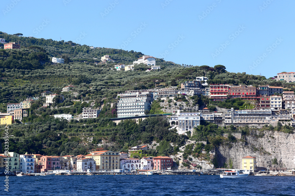 Sorrento, Italy: View of the old port area from the sea.