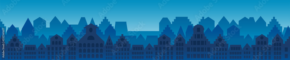 City buildings horizontal background