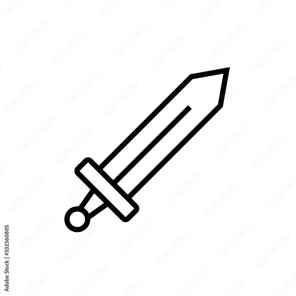 Sword line icon, logo isolated on white background Sword line icon, logo isolated on white background