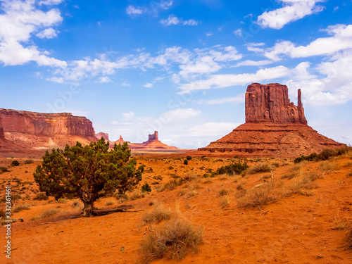 National parks usa southwest area of giant rock formations and table mountains in Monument Valley