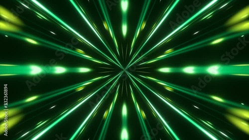 motion rays light and particle on green background, loop