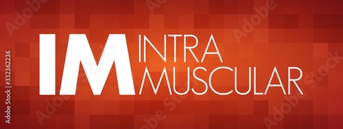 IM - intramuscular acronym, medical concept background photo