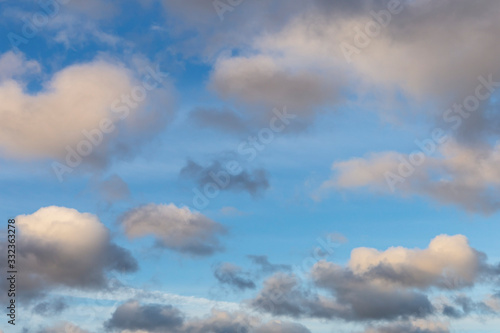 group of beautiful colorful clouds in the blue sky as a natural background
