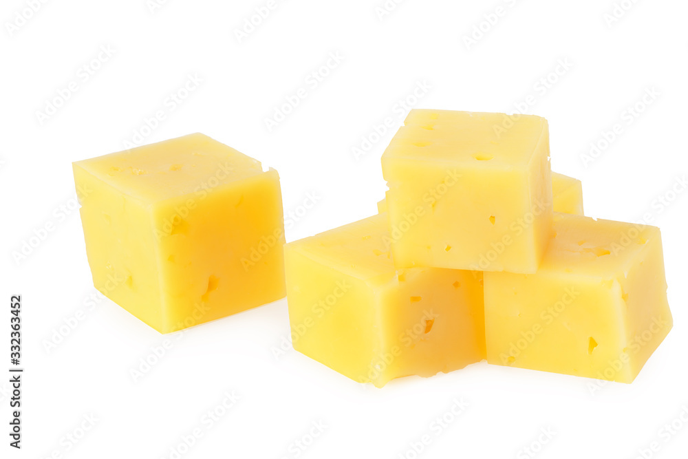 Cut of cheese isolated on a white background Cut of cheese isolated on a white background
