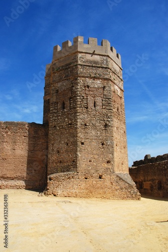 View of the Moorish castle tower, Alcala de Guadaira, Spain.