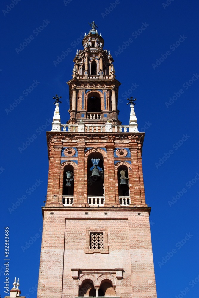 View of San Pedro Church (Iglesia de san pedro) bell tower, Carmona, Spain.