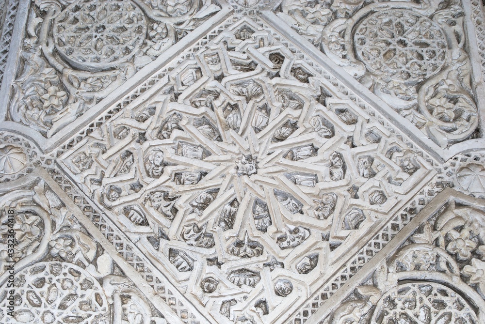 Ornate plasterwork at Pilates House (Casa de Pilatos), Seville, Spain.
