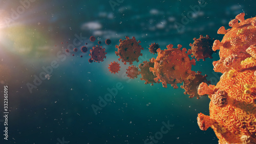 Coronavirus outbreak, Covid-19 virus pandemic background with copy space