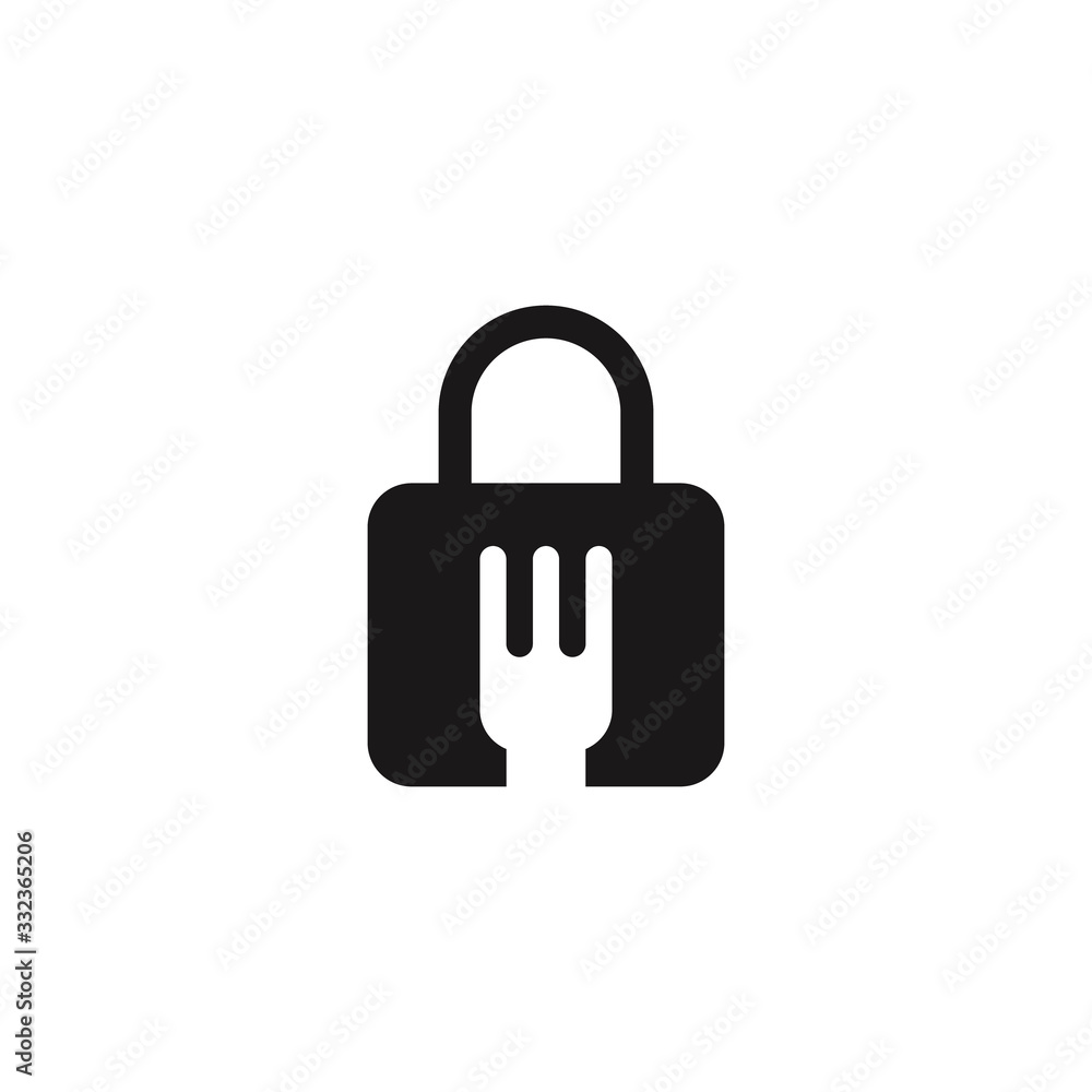 Food Security Lock Icon. Vector Food Security Lock Icon. Vector