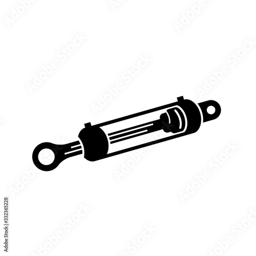 Hydraulic cylinder logo design. Vector