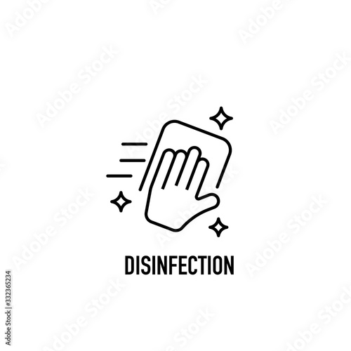 hand wiping with cloth vector icon