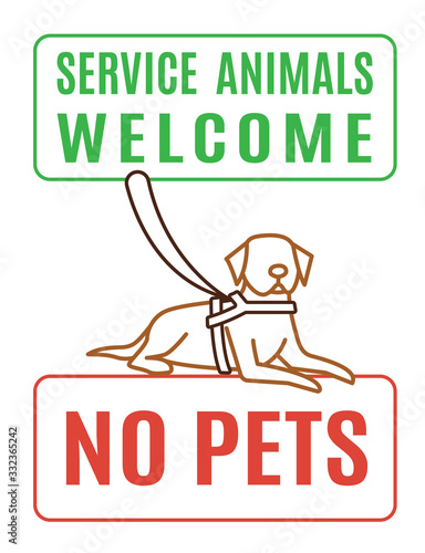 Guide dogs welcome sign.