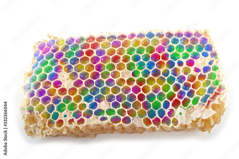 Fototapeta premium Multicolor honeycomb isolated on white