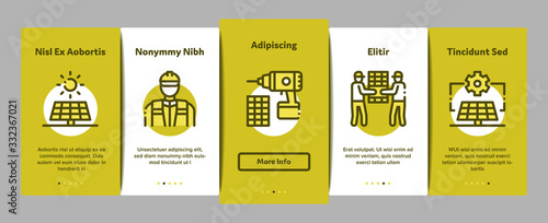 Solar Energy Technicians Onboarding Mobile App Page Screen Vector. Solar Energy Battery And Panel, Alternative Power Technology, Installation And Repair Color Contour Illustrations