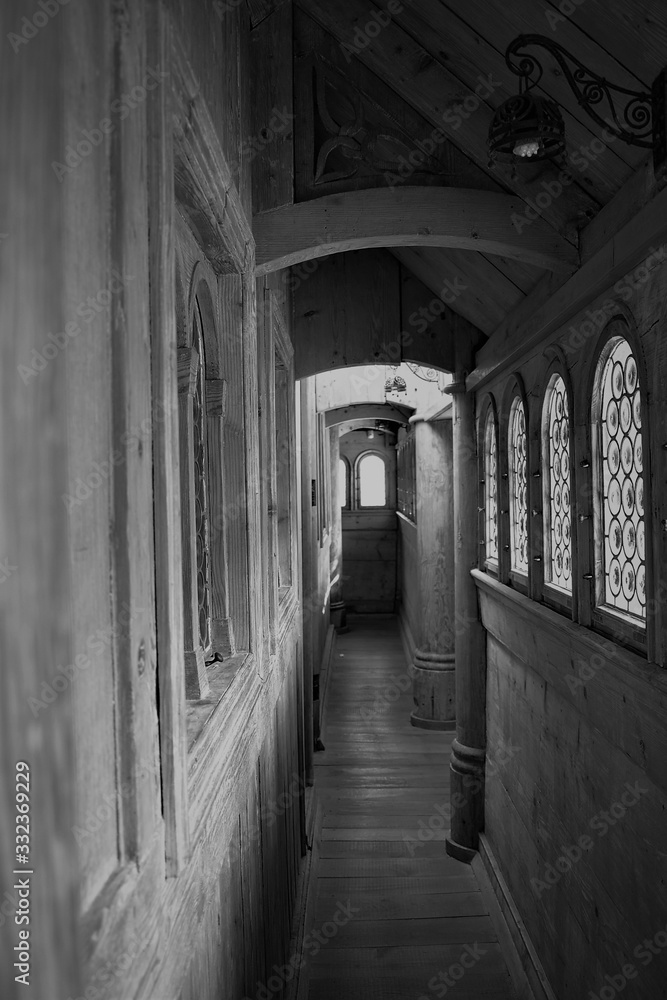 Fototapeta premium Corridor in church