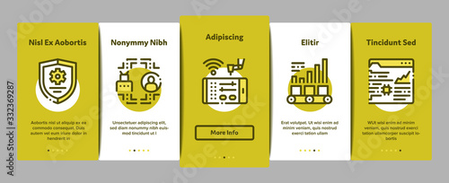 Rpa Cyber Technology Onboarding Mobile App Page Screen Vector. Rpa Robotic Process Automation, Drone Delivering And Processor Chip, Robot Arm And Hand Color Contour Illustrations