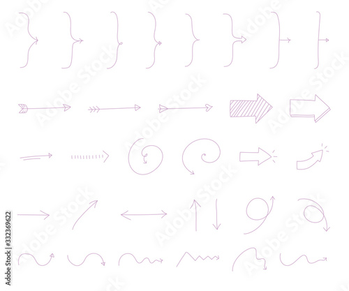 シンプルでおしゃれな矢印／ベクター／イラスト／ピンク