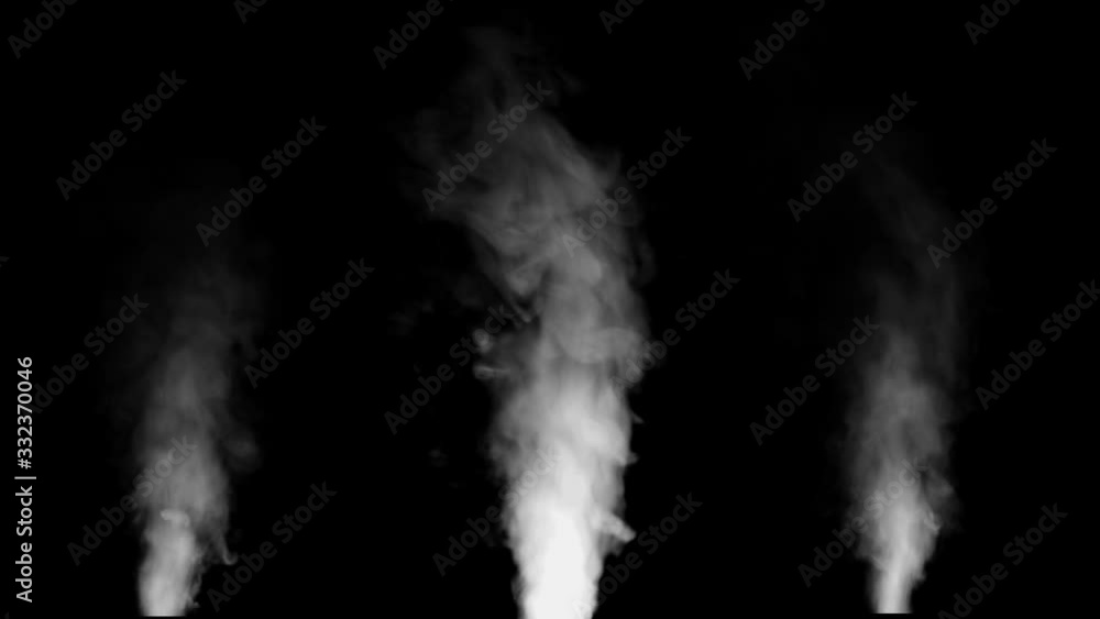 3 pillars of white smoke on a black background 3 pillars of white smoke on a black background