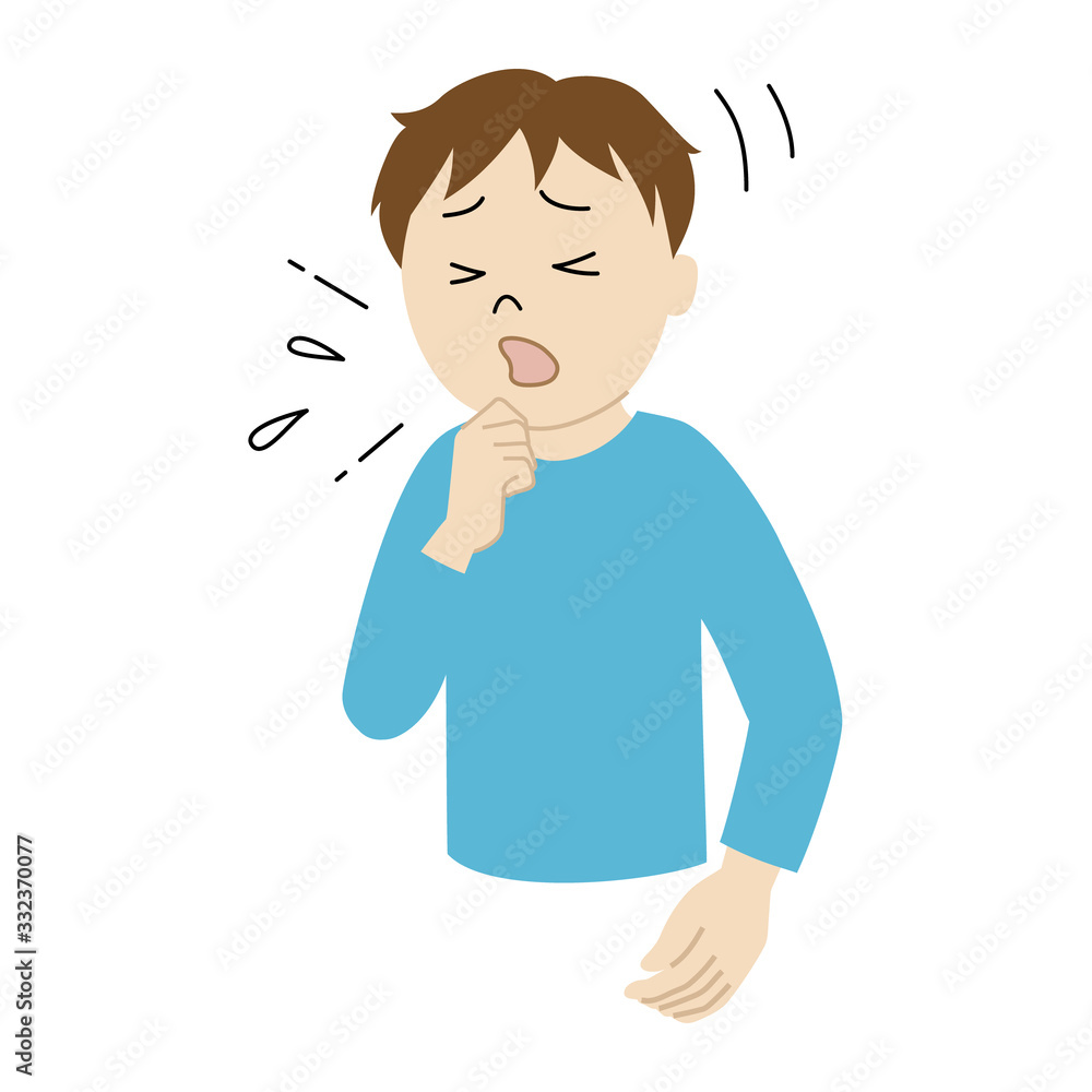Illustration of a boy who is coughing terribly. Illustration of a boy who is coughing terribly.