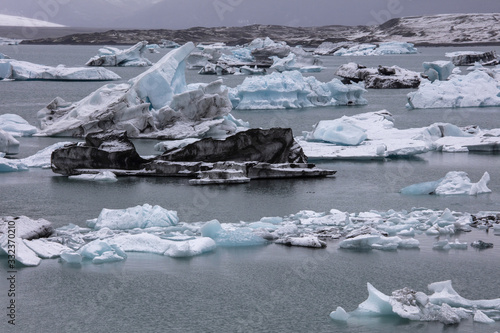 Iceland beauty of glacial lake