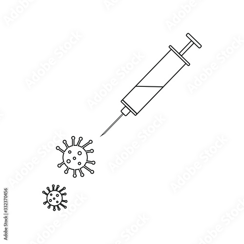 virus vaccine on white background