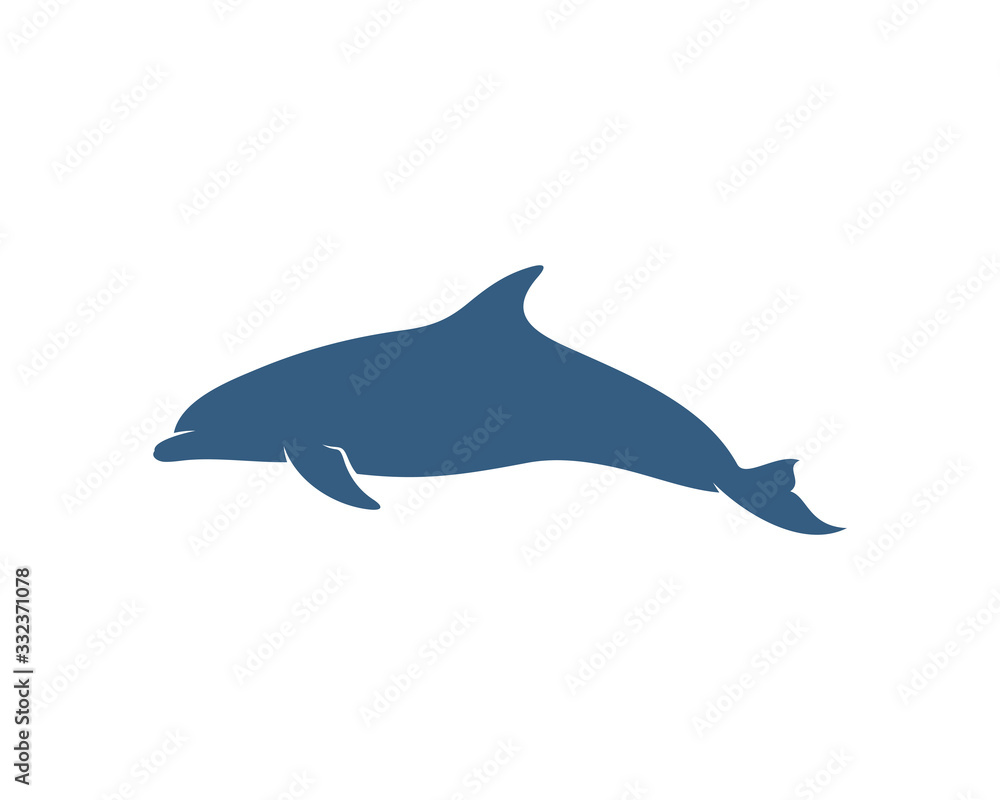 Fototapeta premium Dolphins logo design vector template. Silhouette of Dolphins design illustration