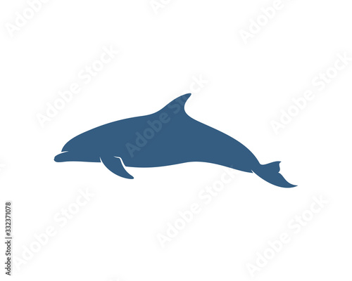 Dolphins logo design vector template. Silhouette of Dolphins design illustration