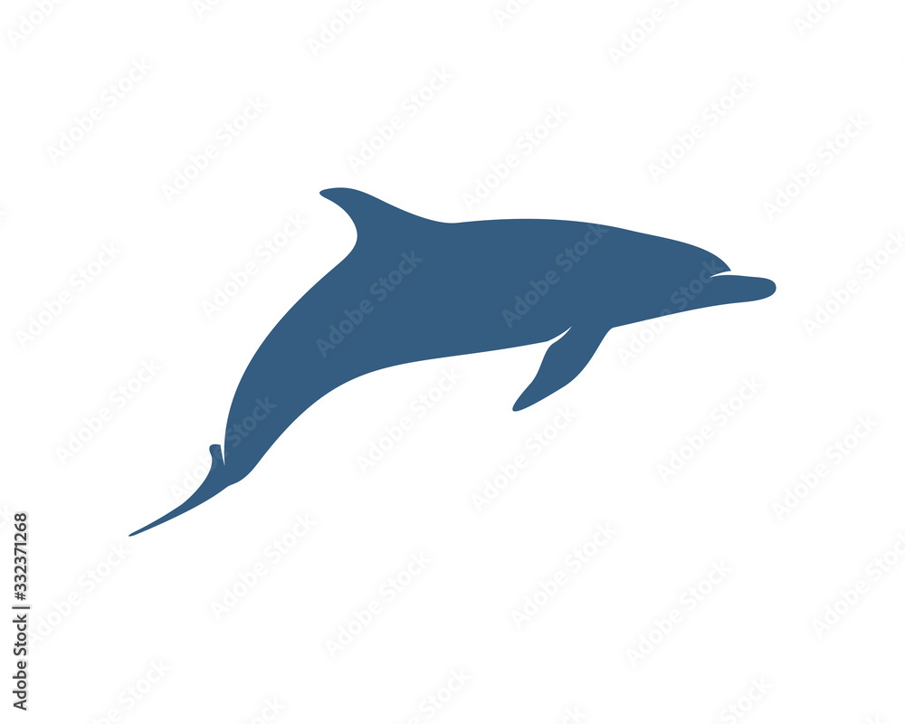 Fototapeta premium Dolphins logo design vector template. Silhouette of Dolphins design illustration