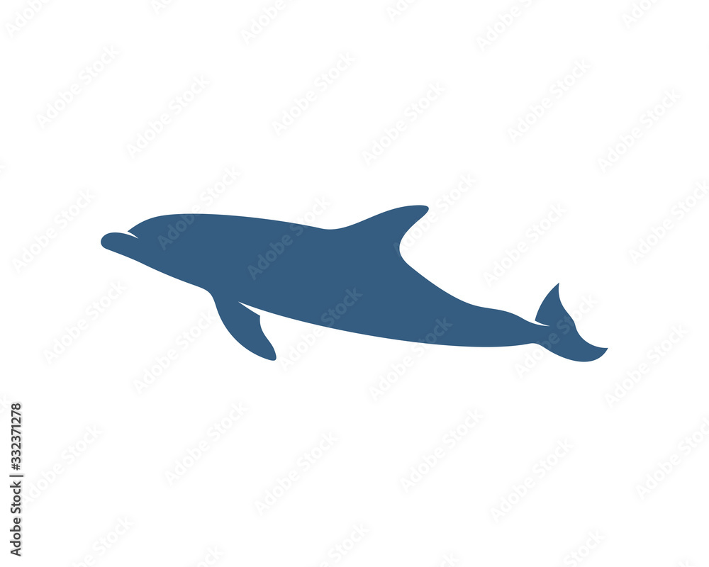 Fototapeta premium Dolphins logo design vector template. Silhouette of Dolphins design illustration