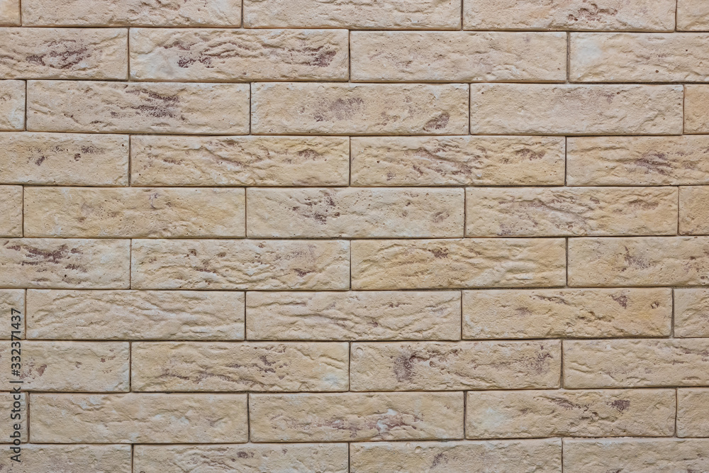 Fototapeta premium Brown classic decorative cladding brick texture, background