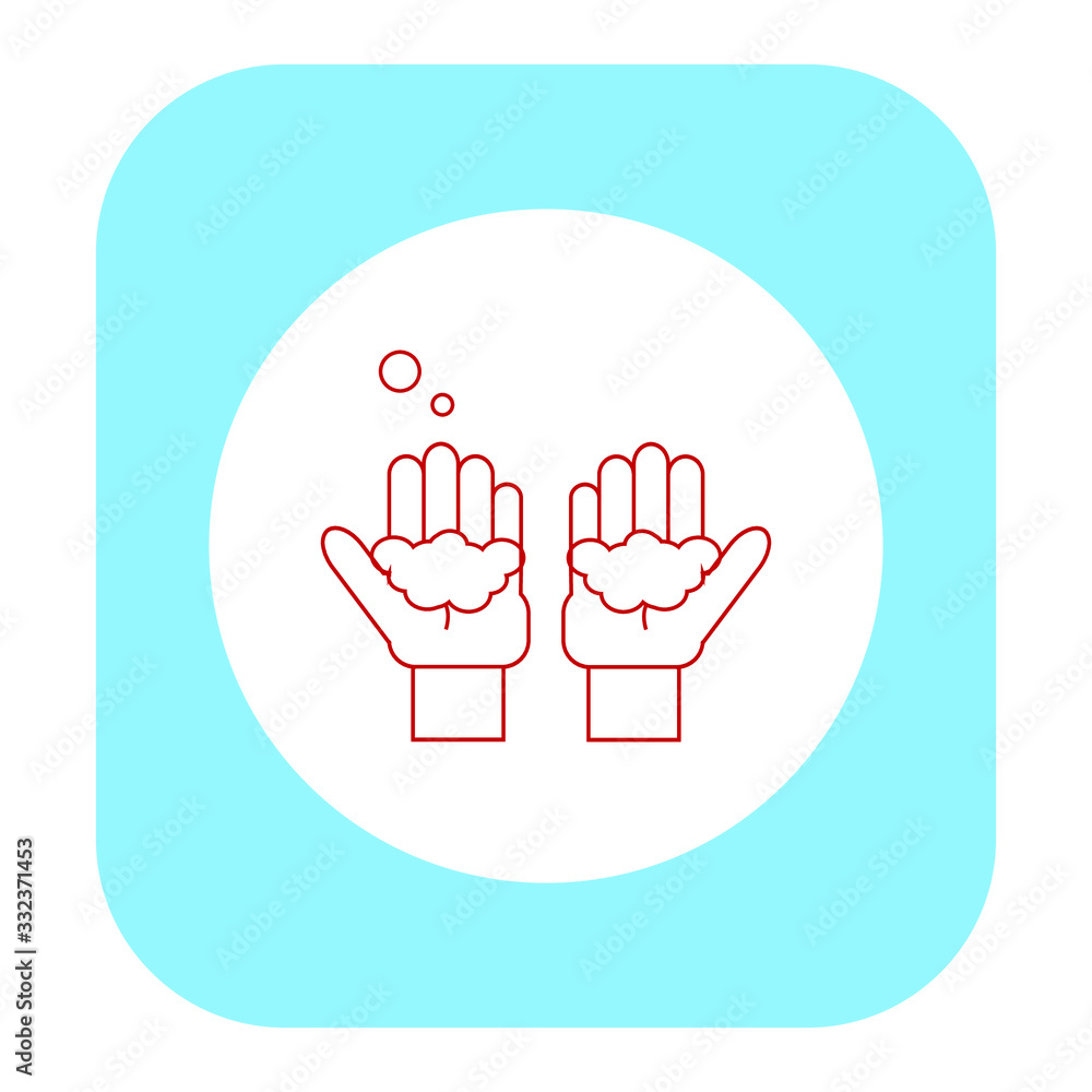 Obraz premium hands washing with soap on white background