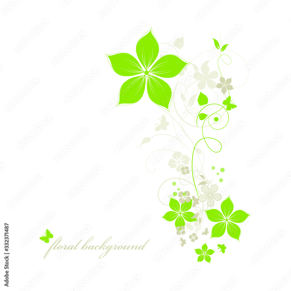 background with green leaves and flowers background with green leaves and flowers
