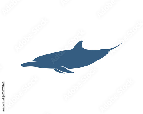 Dolphins logo design vector template. Silhouette of Dolphins design illustration