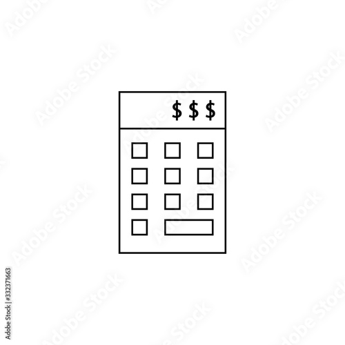 Calculator icon and dollar sign. eps ten