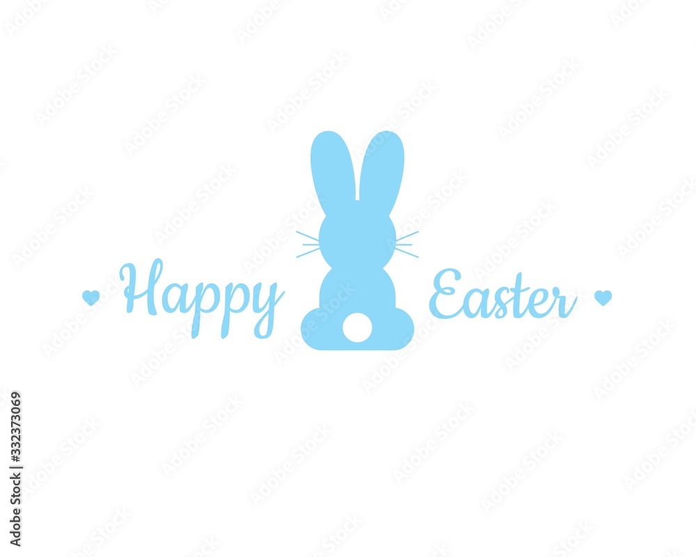 Happy easter lettering with cute bunny. Happy Easter greeting text isolated on white background. Cute easter bunny vector illustration. Happy easter lettering with cute bunny. Happy Easter greeting text isolated on white background. Cute easter bunny vector illustration.