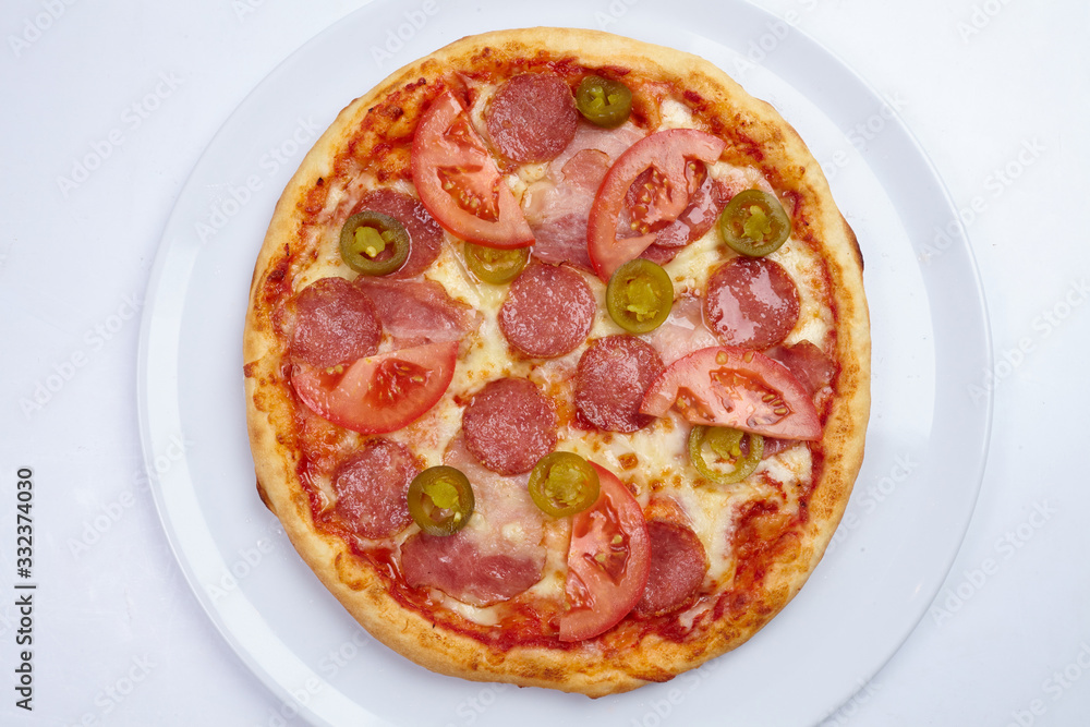 tasty pizza on the white tasty pizza on the white
